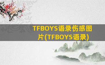 TFBOYS语录伤感图片(TFBOYS语录)