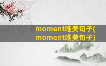 moment唯美句子(moment唯美句子)