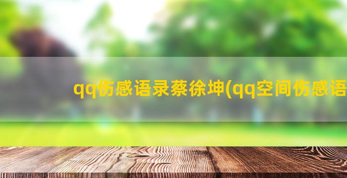 qq伤感语录蔡徐坤(qq空间伤感语录)