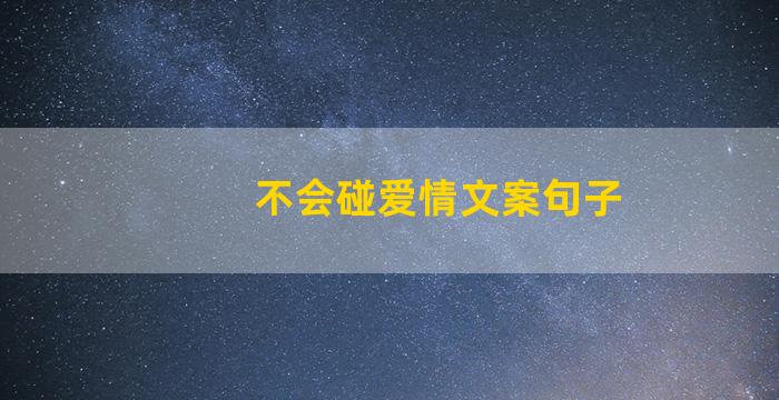 不会碰爱情文案句子