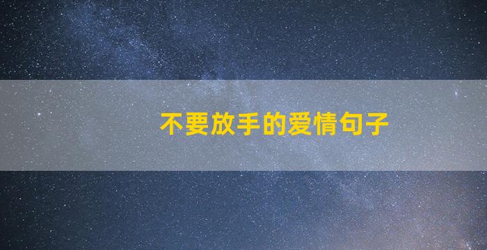 不要放手的爱情句子