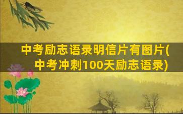 中考励志语录明信片有图片(中考冲刺100天励志语录)