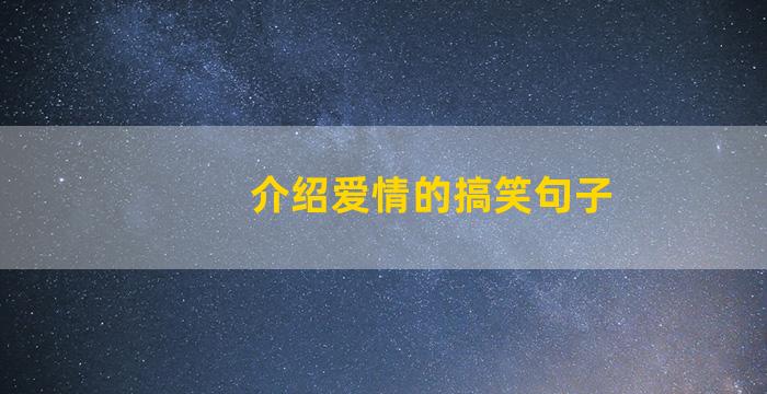 介绍爱情的搞笑句子