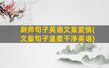 厨师句子英语文案爱情(文案句子温柔干净英语)