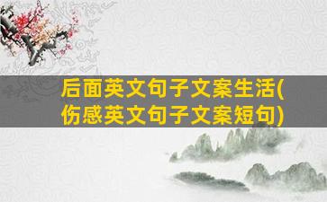 后面英文句子文案生活(伤感英文句子文案短句)