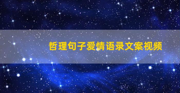 哲理句子爱情语录文案视频