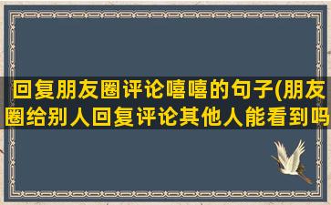 回复朋友圈评论嘻嘻的句子(朋友圈给别人回复评论其他人能看到吗)