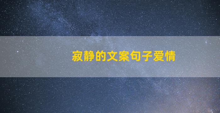 寂静的文案句子爱情