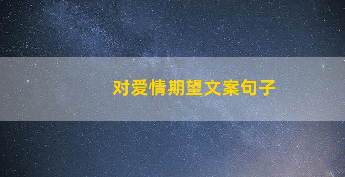 对爱情期望文案句子