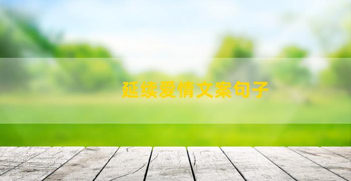 延续爱情文案句子