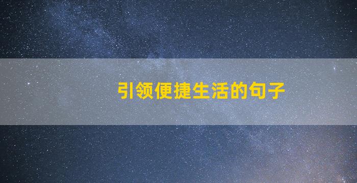 引领便捷生活的句子