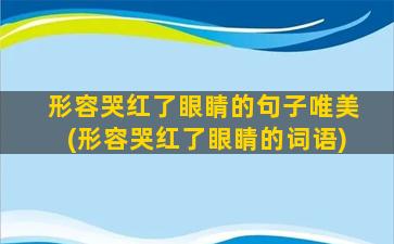 形容哭红了眼睛的句子唯美(形容哭红了眼睛的词语)