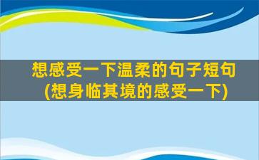 想感受一下温柔的句子短句(想身临其境的感受一下)