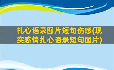 扎心语录图片短句伤感(现实感情扎心语录短句图片)