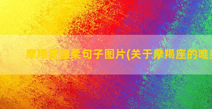 摩羯座温柔句子图片(关于摩羯座的唯美句子)