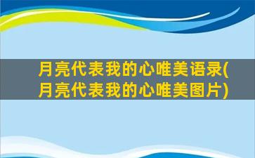 月亮代表我的心唯美语录(月亮代表我的心唯美图片)