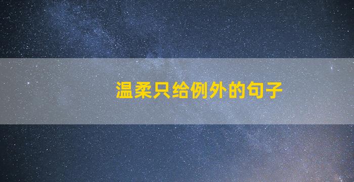 温柔只给例外的句子