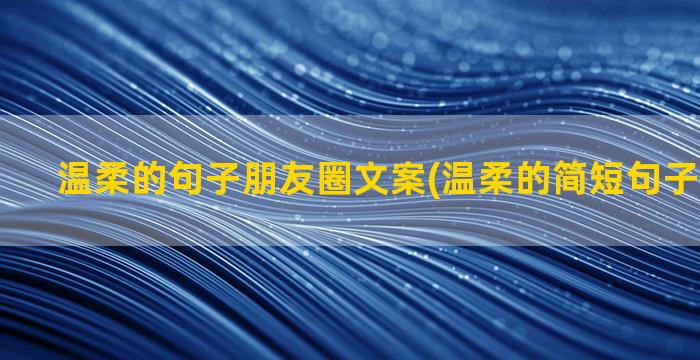 温柔的句子朋友圈文案(温柔的简短句子发朋友圈)