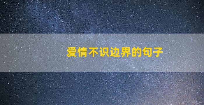 爱情不识边界的句子