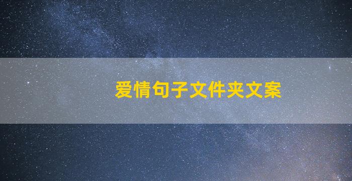 爱情句子文件夹文案