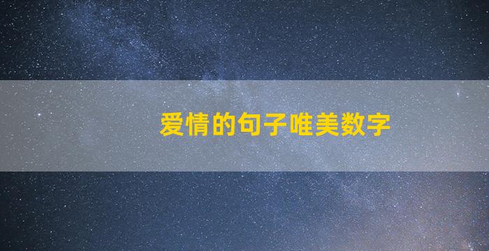 爱情的句子唯美数字