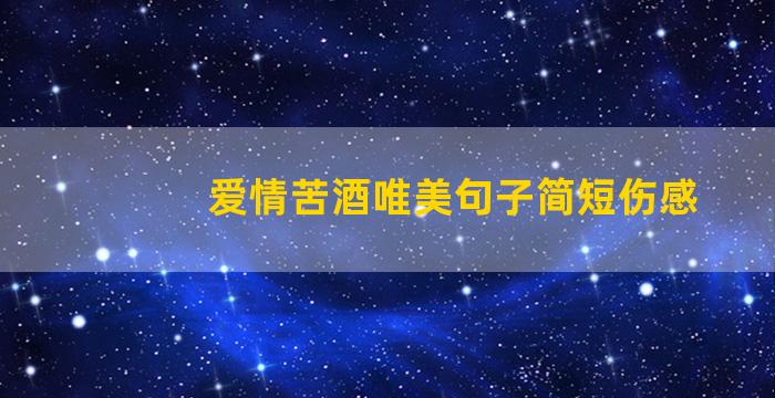 爱情苦酒唯美句子简短伤感