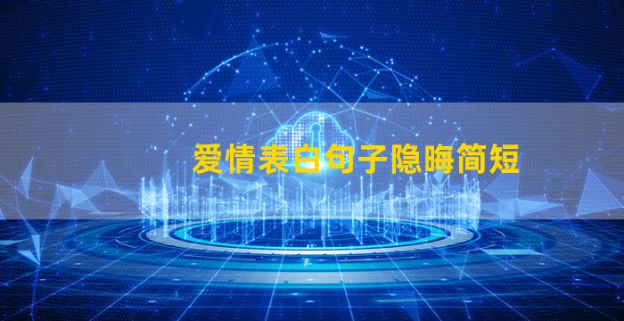 爱情表白句子隐晦简短