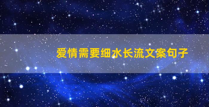 爱情需要细水长流文案句子