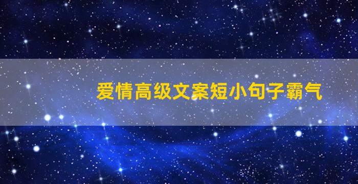 爱情高级文案短小句子霸气