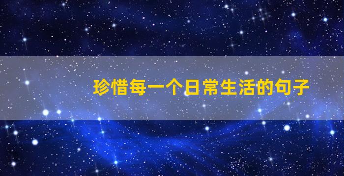 珍惜每一个日常生活的句子