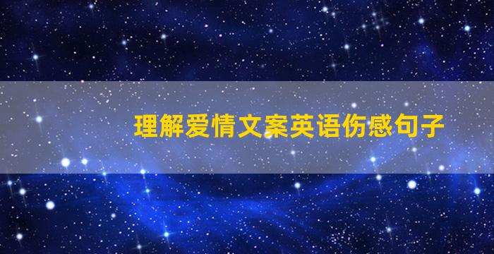 理解爱情文案英语伤感句子