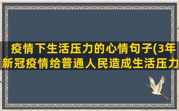 疫情下生活压力的心情句子(3年新冠疫情给普通人民造成生活压力)