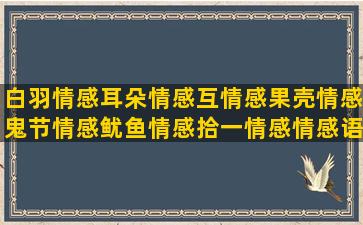 白羽情感耳朵情感互情感果壳情感鬼节情感鱿鱼情感拾一情感情感语录唱片