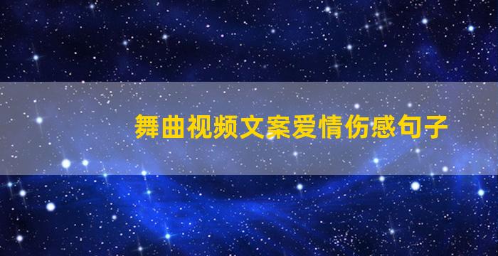 舞曲视频文案爱情伤感句子