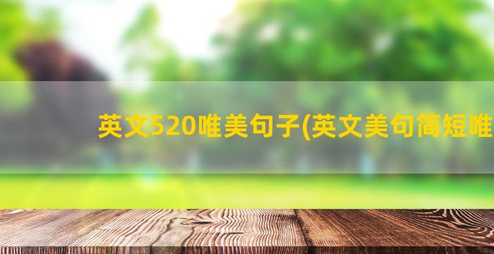 英文520唯美句子(英文美句简短唯美)