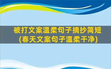 被打文案温柔句子摘抄简短(春天文案句子温柔干净)