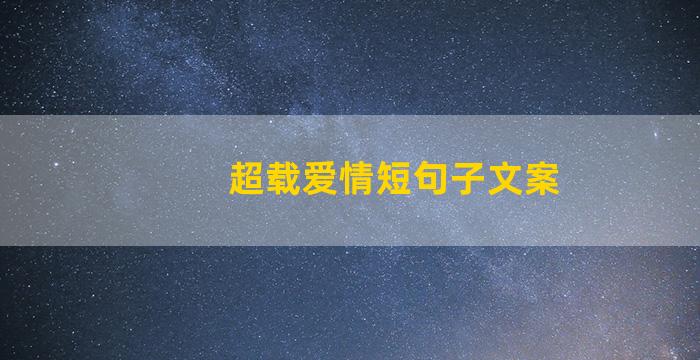 超载爱情短句子文案